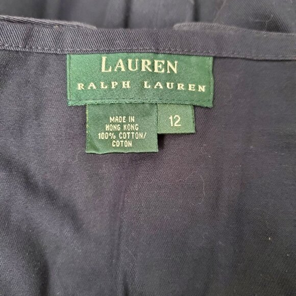 Lauren Ralph Lauren Women's Size 12 Navy Skirt Barbados French Nautical Pockets - Picture 3 of 10